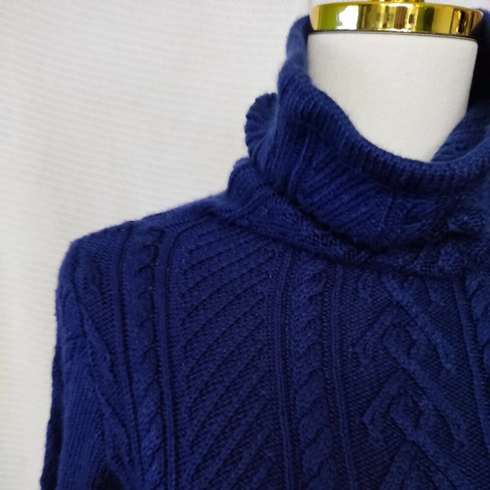 Blue cable knit sweater mini dress - Picture 12 of 14